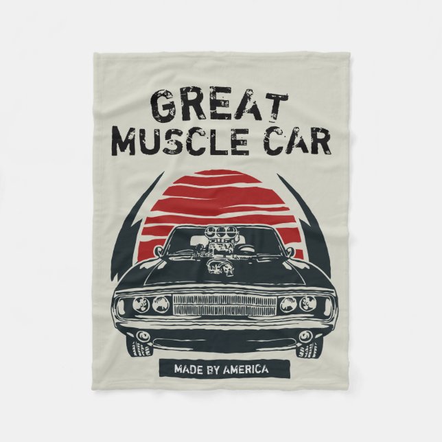 Muscle Car Poster Fleece Blanket (Front)