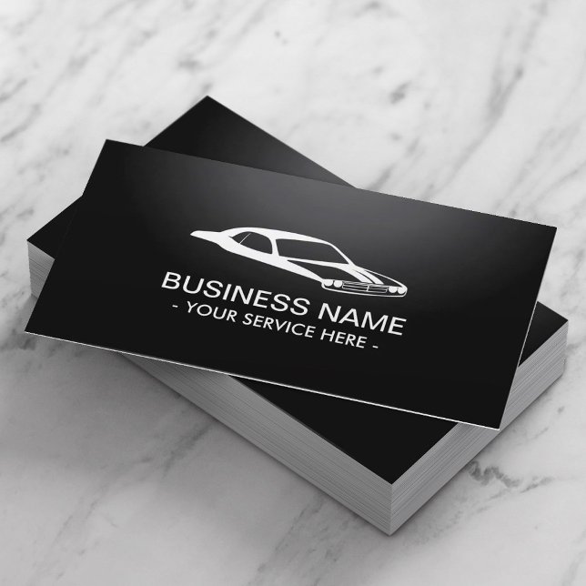 Muscle Car Professional Black Automotive Business Card (Creator Uploaded)