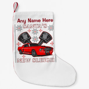 Muscle Car Santa's New Sleigh Ugly Holiday Sweater Small Christmas Stocking