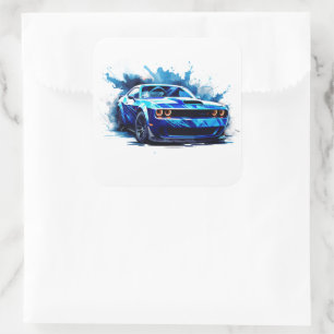 Muscle Car Square Sticker