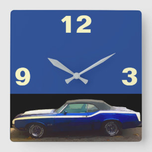 MUSCLE CAR SQUARE WALL CLOCK