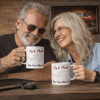 Muscle Cars of the 60s & 70s Crossword Puzzle Coffee Mug