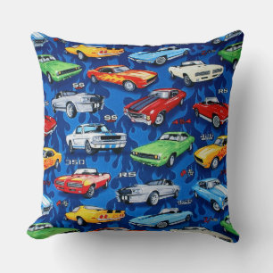 Muscle Cars Pattern Cushion