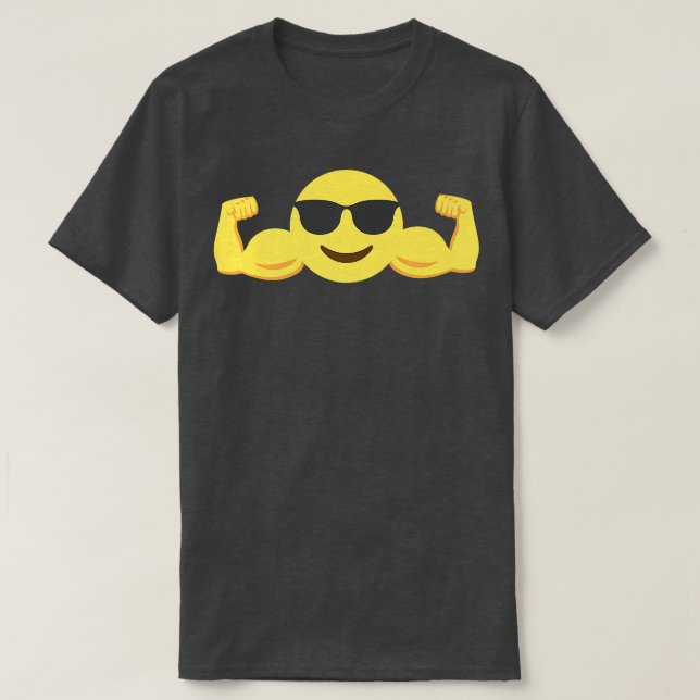 Muscle Emoticon with sunglasses Premium  T-Shirt (Design Front)