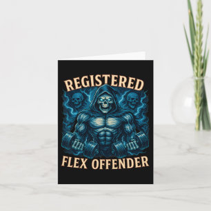 Muscle Grim Reaper Registered Flex Offender Funny  Card
