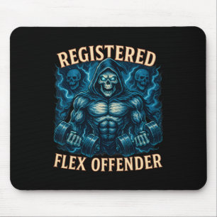 Muscle Grim Reaper Registered Flex Offender Funny Mouse Pad