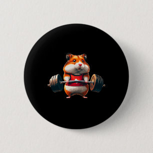 Muscle Gym Hamster Deadlifting Humour Weightliftin 6 Cm Round Badge