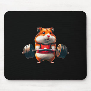 Muscle Gym Hamster Deadlifting Humour Weightliftin Mouse Pad