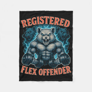 Muscle Hamster Registered Flex Offender Funny Gym  Fleece Blanket
