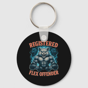 Muscle Hamster Registered Flex Offender Funny Gym  Key Ring