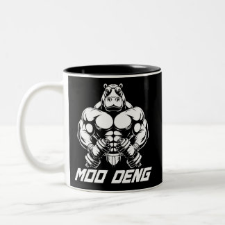 Muscle Hippo Moo Deng Two-Tone Coffee Mug