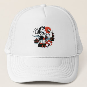 Muscle Horse Lady – Japanese Sakura Art Trucker Hat