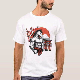 Muscle Horse Warrior – Japanese Fuji Torii Art T-Shirt