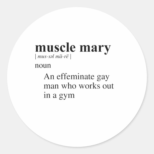MUSCLE MARY CLASSIC ROUND STICKER (Front)
