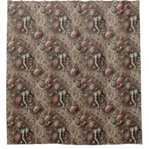 Muscle Memory – Gothic Victorian Floral Design Shower Curtain