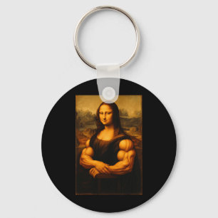 Muscle Mona Lisa Bodybuilder Weightlifting Gym And Key Ring