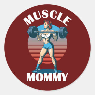 Muscle Mummy - Female Weightlifter Classic Round Sticker