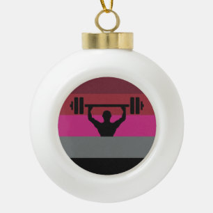 MUSCLE PRIDE CERAMIC BALL CHRISTMAS ORNAMENT