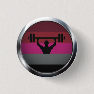 MUSCLE PRIDE MEDALLION 3 CM ROUND BADGE