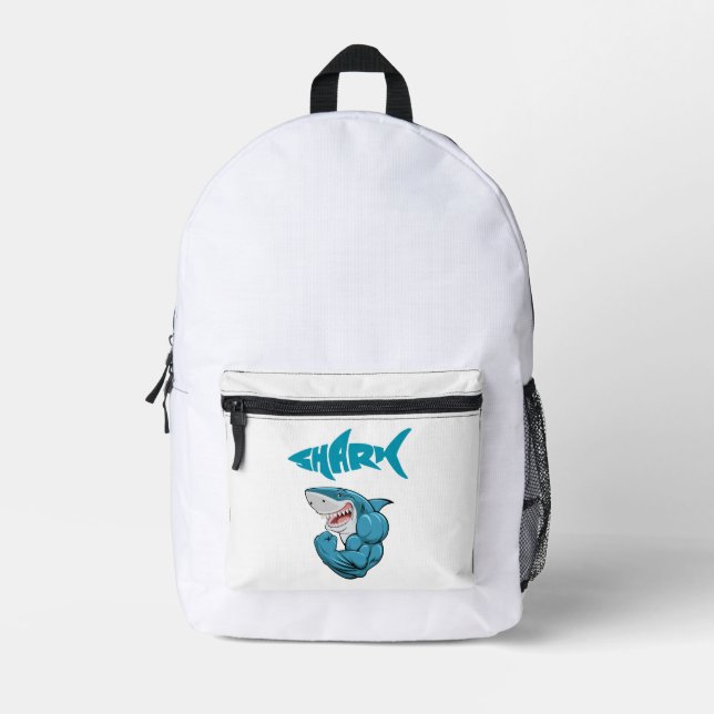 muscle shark printed backpack (Front)