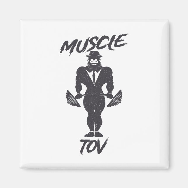 Muscle Tov Weightlifting Bodybuilding Jewish Rabbi Magnet (Front)
