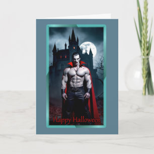 Muscled Dracula Halloween Card