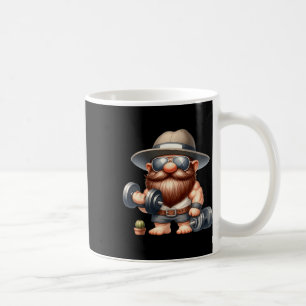 Muscleman Gnome With Dumbbells Funny Fitness Worki Coffee Mug