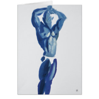 Muscleman Sexy Pose greeting card
