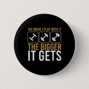 Muscles Get Bigger Bodybuilding Gym Workout Weight 6 Cm Round Badge