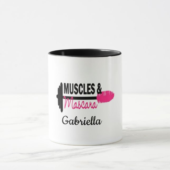 Muscles & Mascara Personalised Fitness Mug (Center)