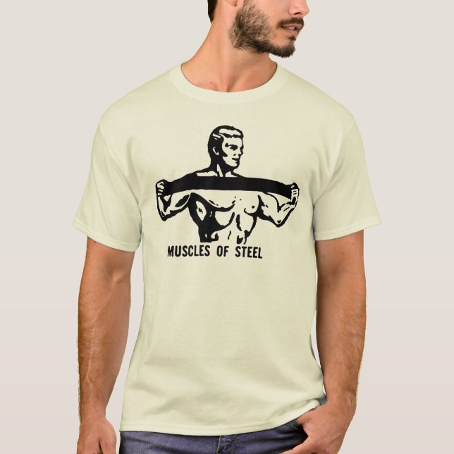 "Muscles of Steel" Comic Book Ad T-Shirt (Front)