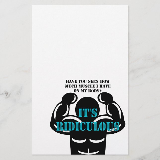 muscles so strong it's ridiculous funny stationery (Front)