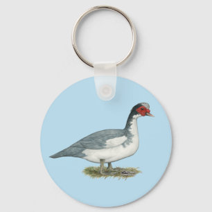 Muscovy Blue Pied Drake Key Ring