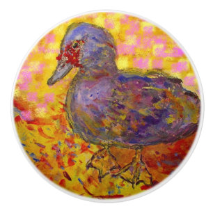 muscovy duck ceramic knob