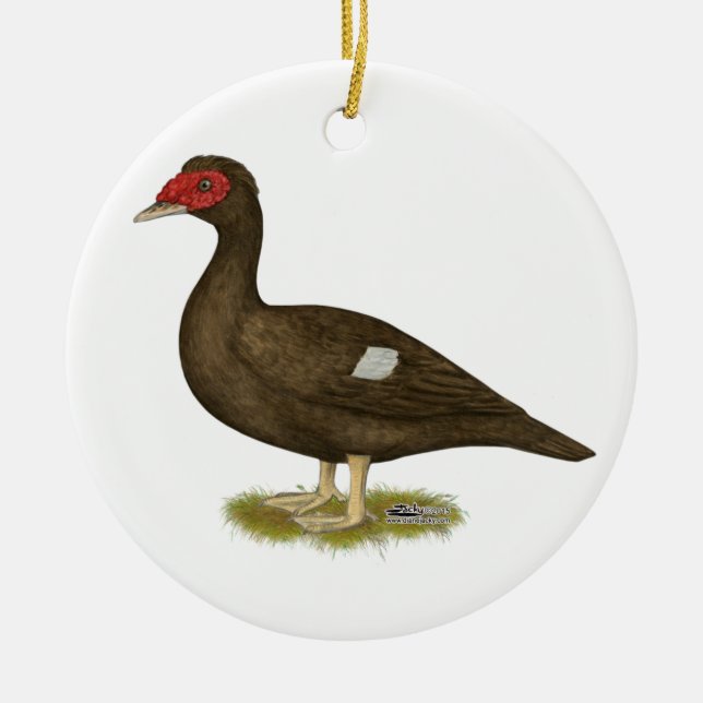 Muscovy Duck Chocolate Ceramic Ornament (Front)