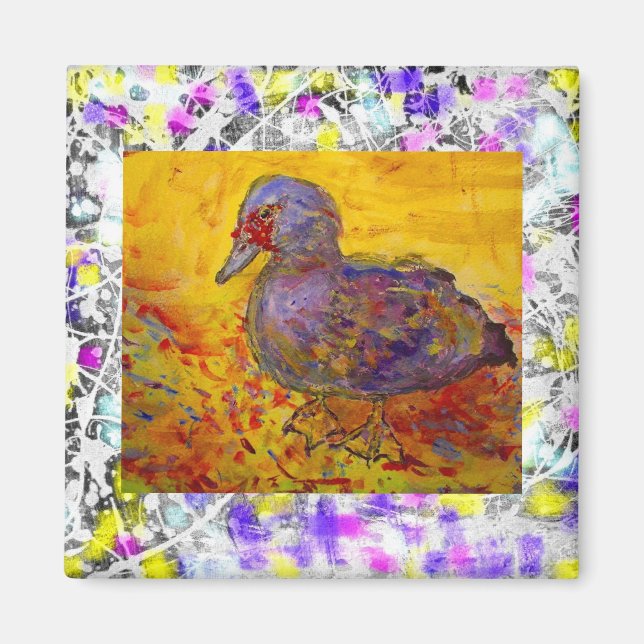 muscovy duck purple drip magnet (Front)