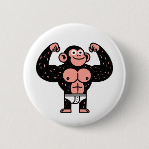 Muscular 6 Cm Round Badge