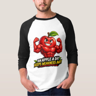 Muscular Apple – Strong Fruit Fitness Cartoon T-Shirt