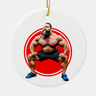 Muscular Bearded Ceramic Ornament