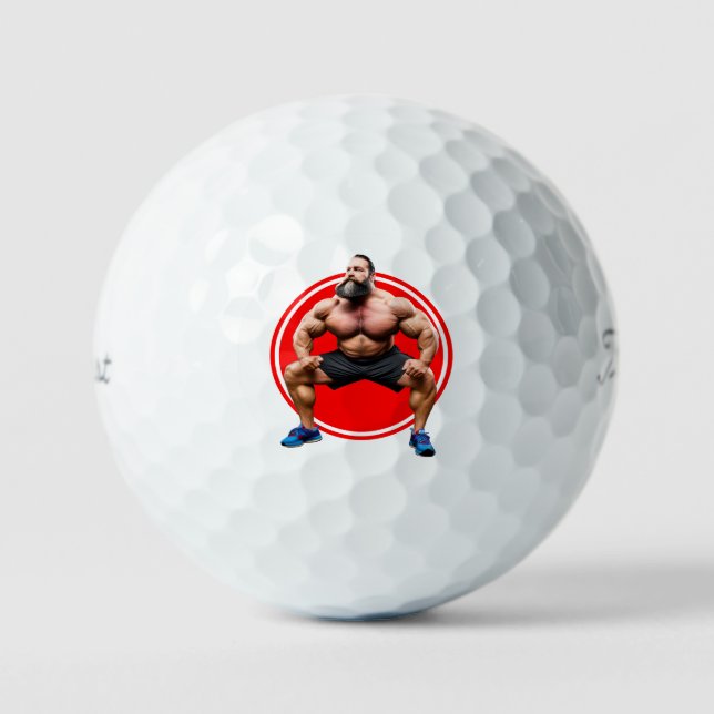 Muscular Bearded Golf Balls (Front)