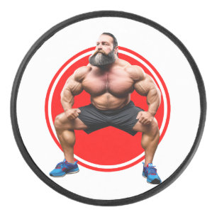 Muscular Bearded Hockey Puck