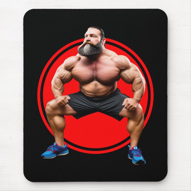 Muscular Bearded Mouse Pad (Front)
