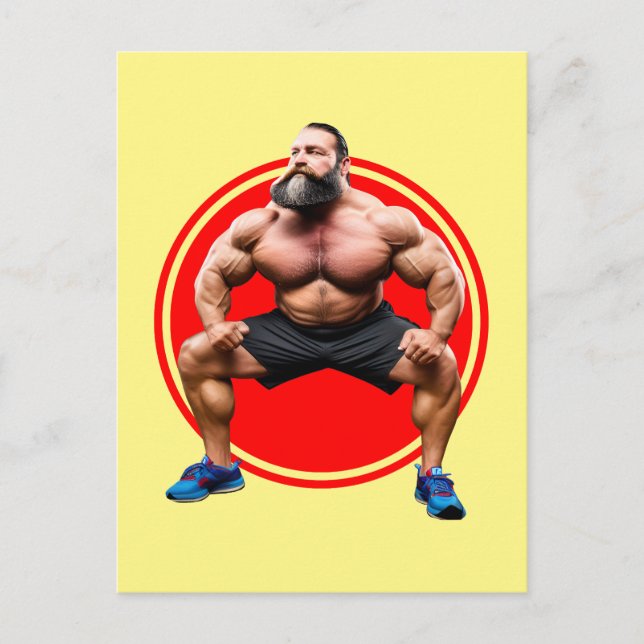 Muscular Bearded Postcard (Front)