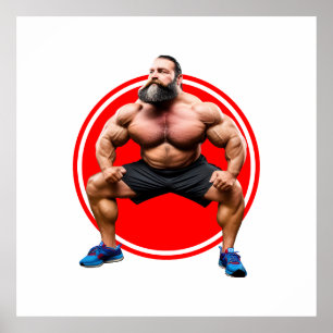 Muscular Bearded Poster