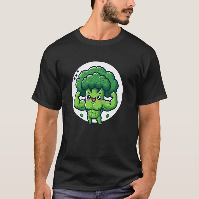 Muscular Broccoli with Abs T-Shirt (Front)