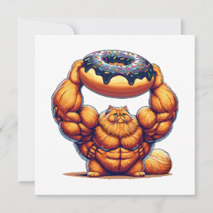 Muscular Cat Lifting Doughnut