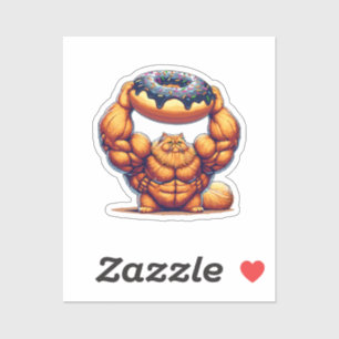 Muscular Cat Lifting Doughnut