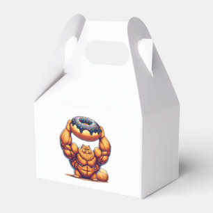 Muscular Cat Lifting Doughnut Favour Box