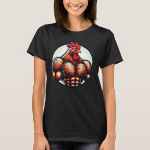 Muscular Chicken Character For Fitness Enthusiasts T-Shirt