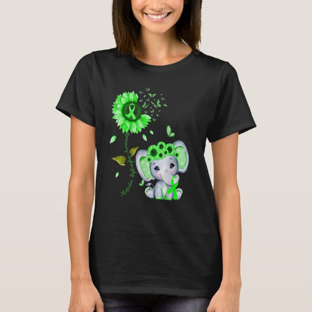 Muscular Dystrophy Awareness Green Hippie Sunflowe T-Shirt (Front)